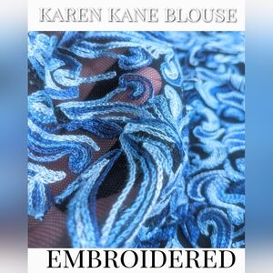 NWT Blouse embroidered sheer front